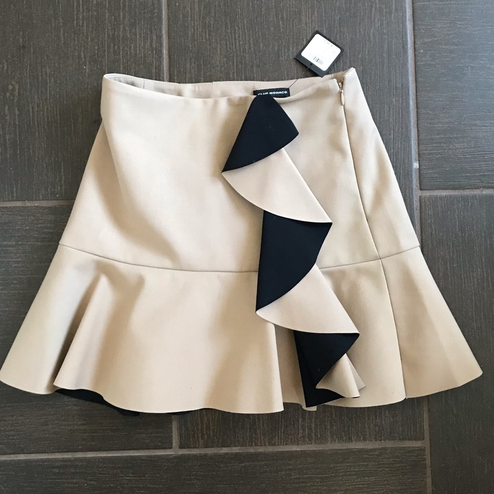 Club Monaco Ruffle tiered contrast skirt